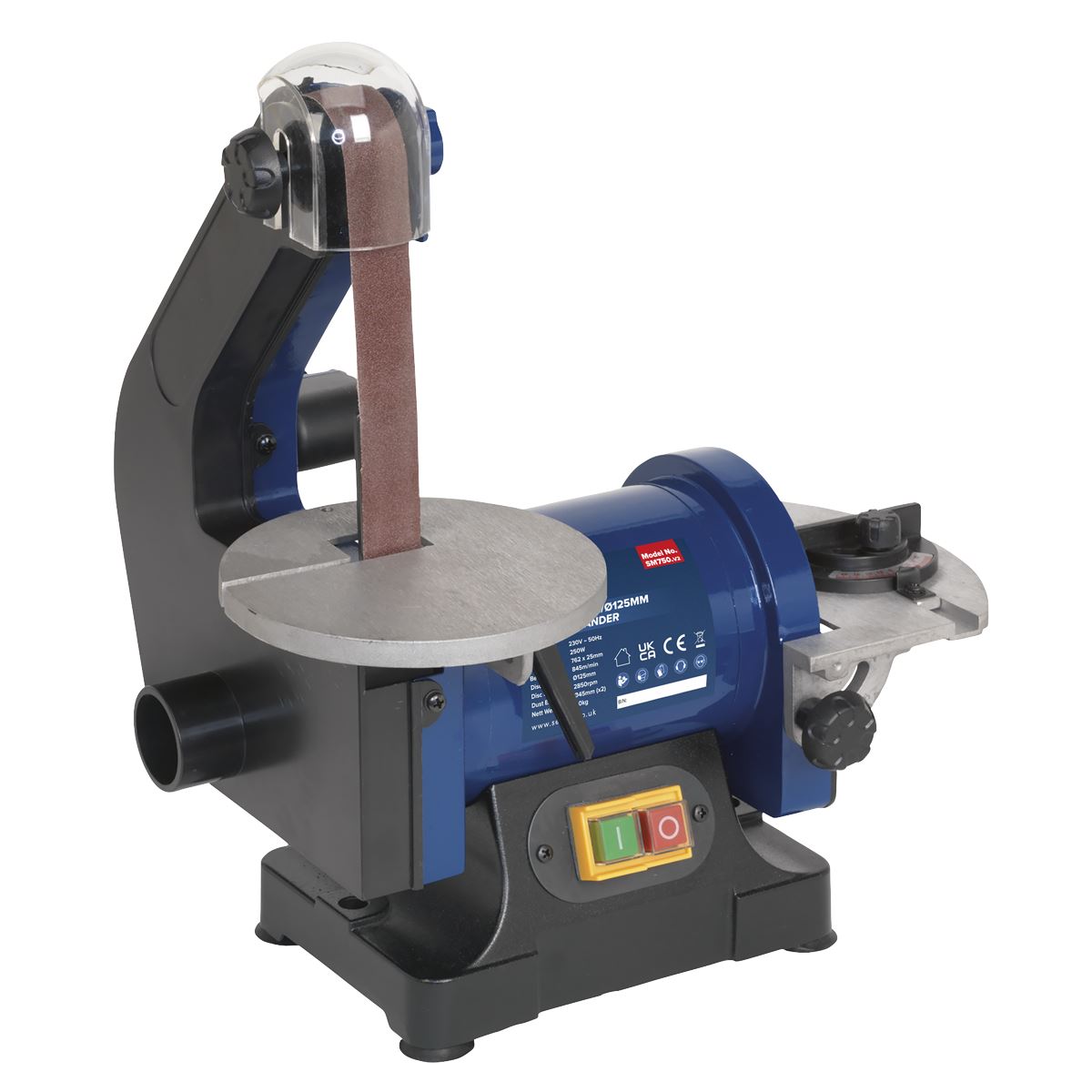 Sealey Belt/Disc Sander 25 x 762mm/Ø125mm 250W/230V 