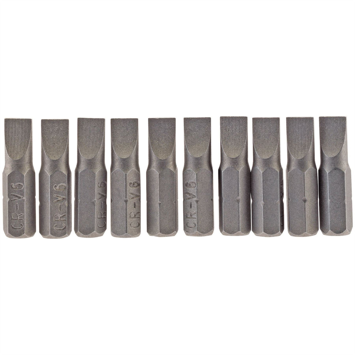 Draper Plain Slot Insert Bit 6mm 1/4" Hex 25mm Long (Pack of 10) 64031  White Rose Tools