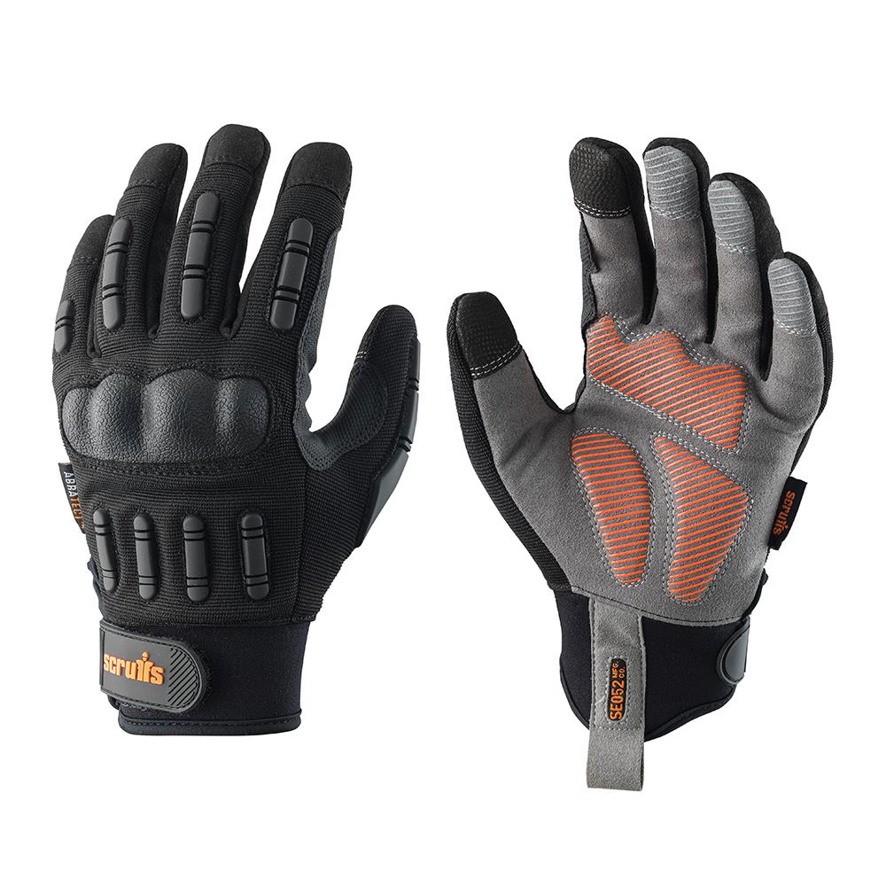 Scruffs Trade Shock Impact Work Gloves Black - Choose Size