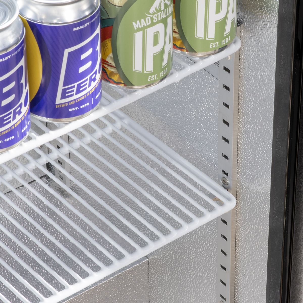 Baridi Hinged Double Door, Back Bar Drinks Fridge/Cooler, 190L Capacity  White Rose Tools
