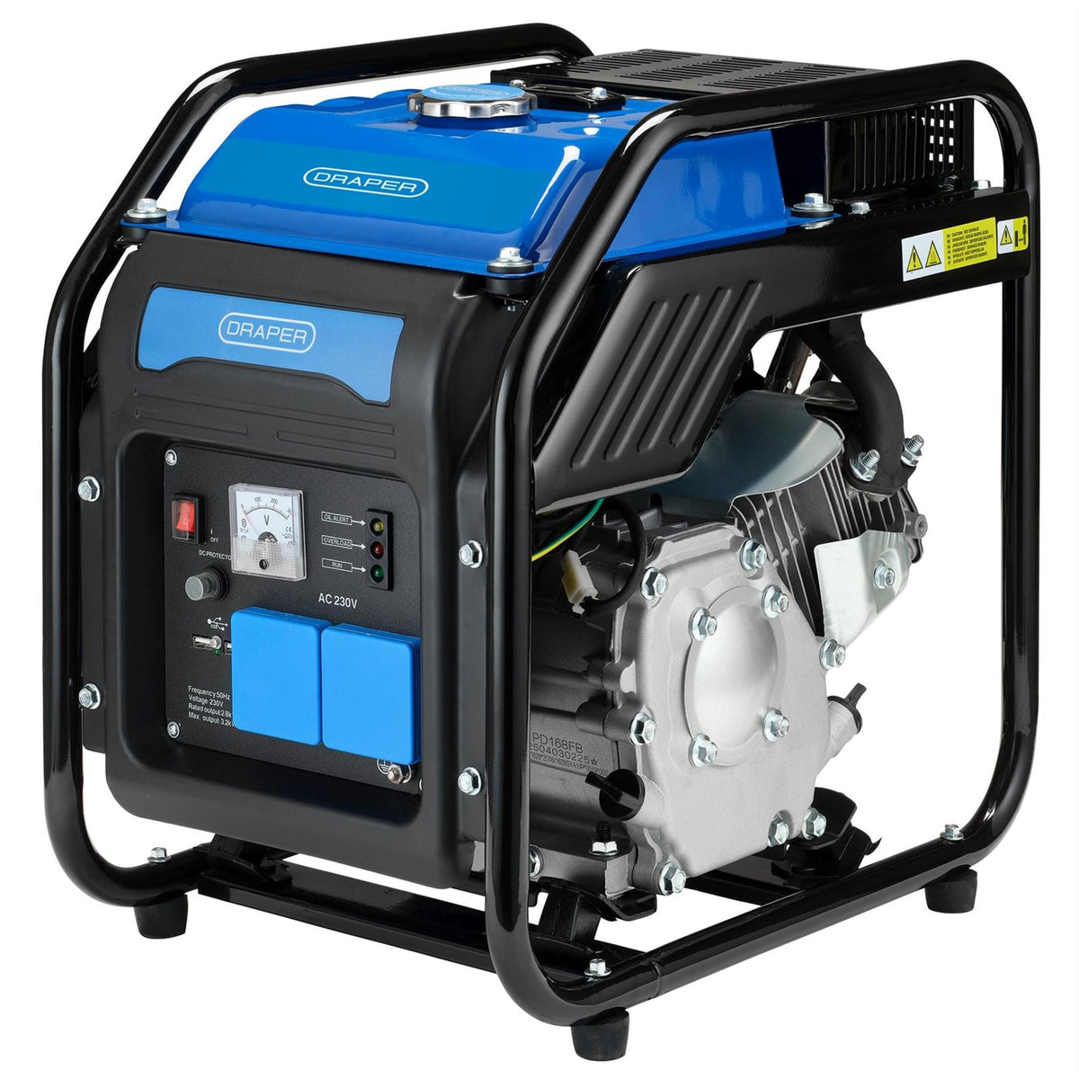 Draper Petrol Open Frame Inverter Generator 2800W 95204  White Rose Tools