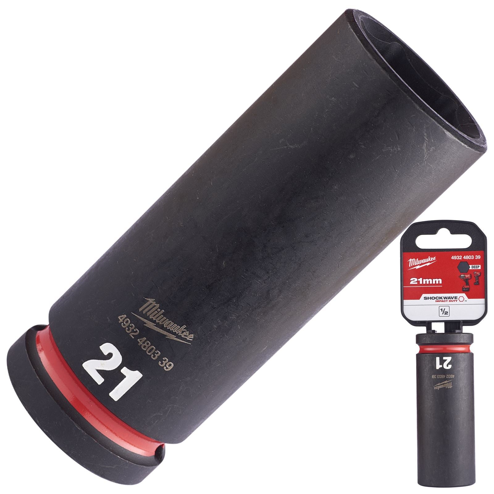 Milwaukee Impact Sockets Deep 1/2" Drive 8-36mm SHOCKWAVE Impact Duty 