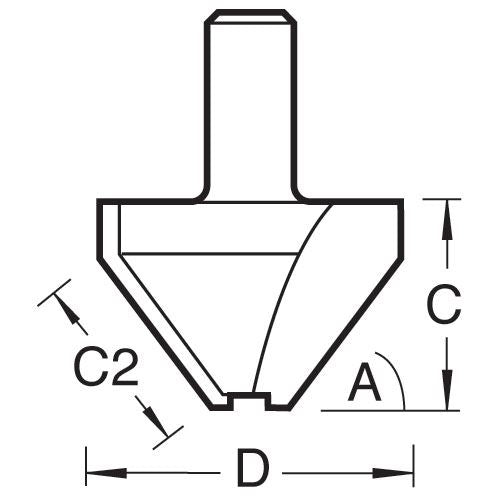 Trend Mortar Groove/Large Chamfer Cutter 45 Degrees 10/1X1/2TC