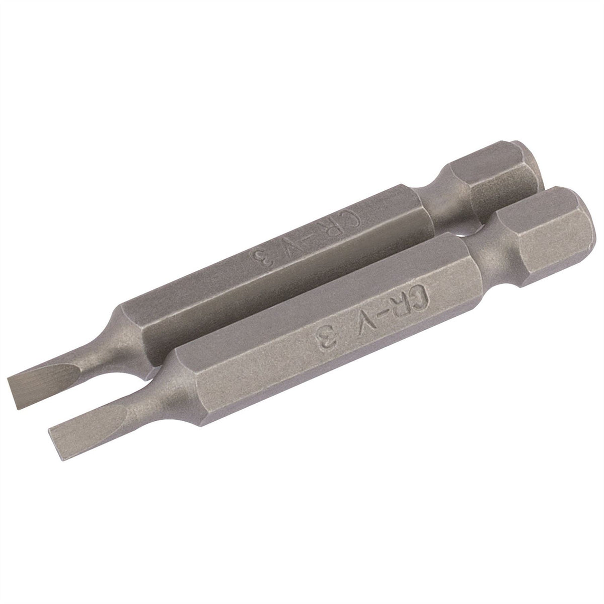 Draper Plain Slot Insert Bit 3mm 1/4" Hex 50mm Long (Pack of 2) 64088  White Rose Tools