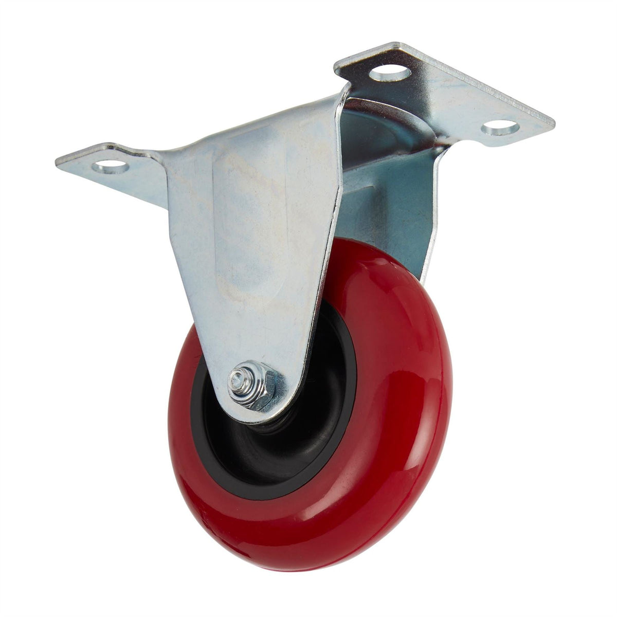 Draper Fixed Plate Fixing Polyurethane Wheel 75mm Diameter S.W.L. 100kg 65517  White Rose Tools