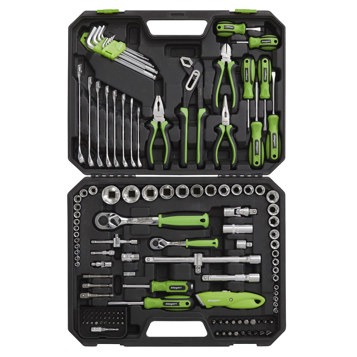 Siegen by Sealey Mechanic's Tool Kit 135 Piece 1/4" 1/2" Drive Sockets Spanners Hex Keys