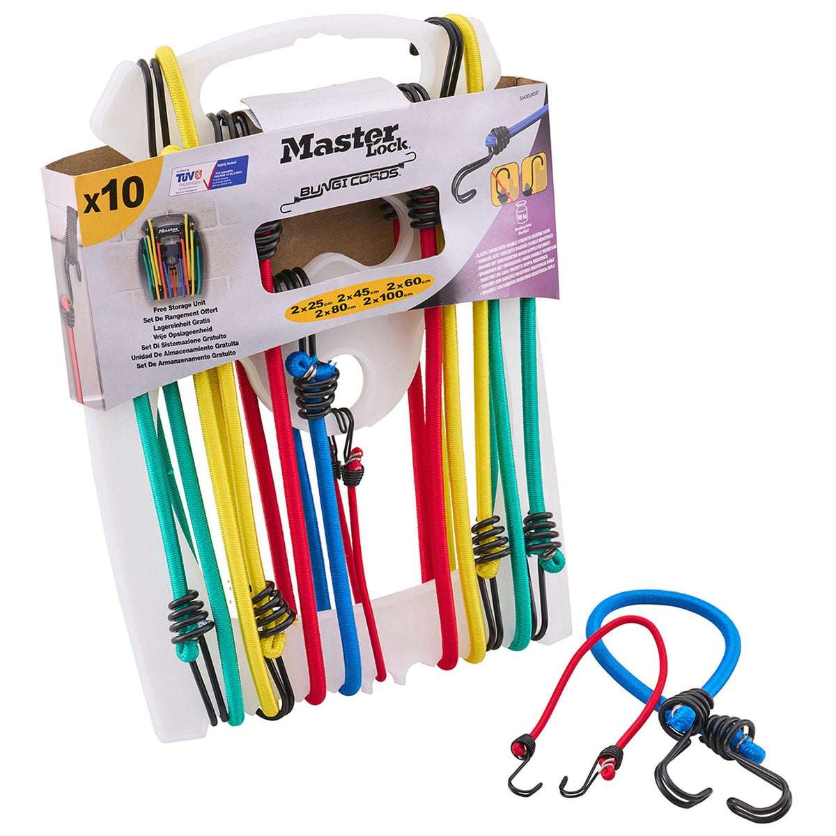 MasterLock Twin Wire™ Bungee Organiser 10 Piece 3043EURDAT  White Rose Tools