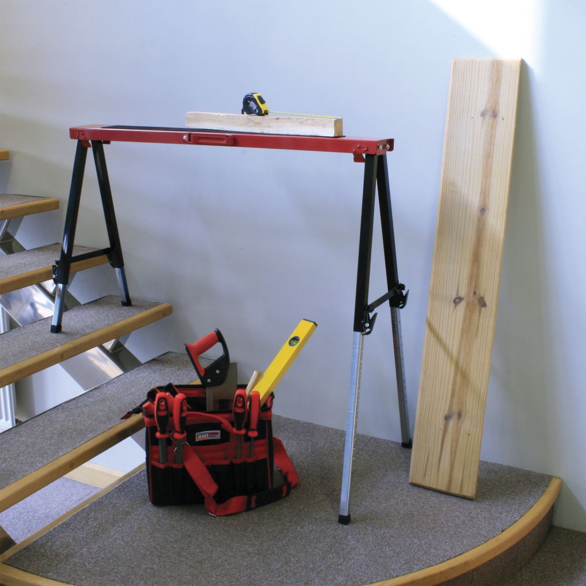 Sealey Fold Down Trestle with Adjustable Legs - Pair