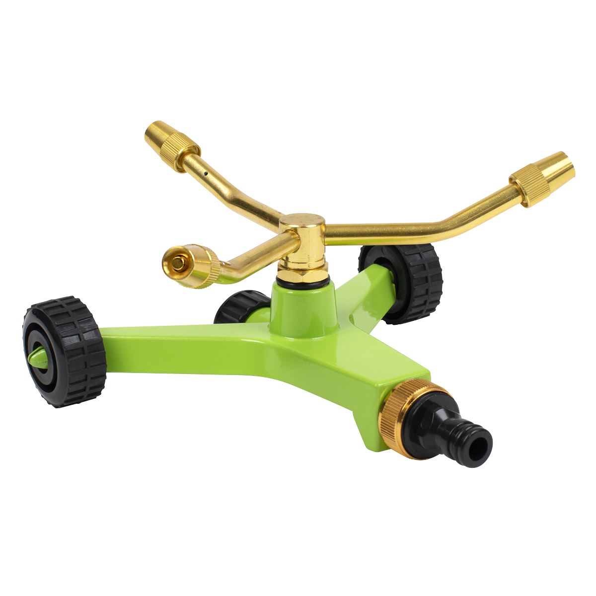 Sealey 3-Arm Brass Sprinkler with Metal Wheeled Base  White Rose Tools
