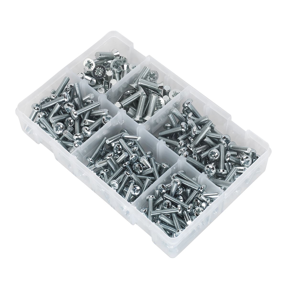 Sealey Countersunk & Pan Head Pozi Machine Screw Assortment M5-M8 264pc