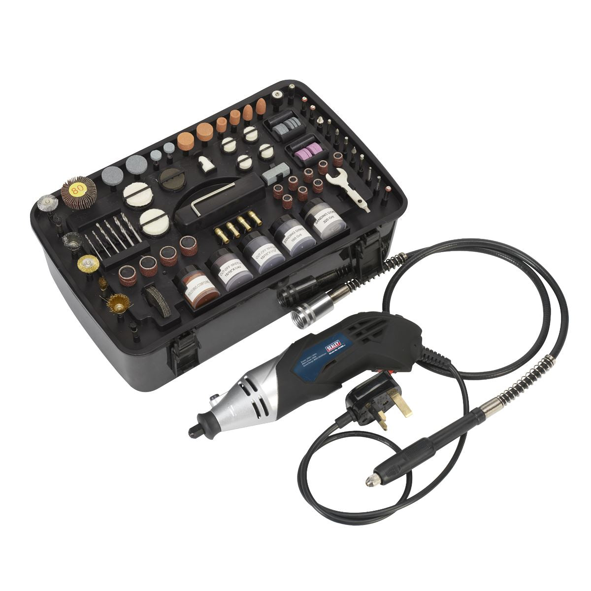 Sealey Multipurpose Rotary Tool & Engraver Kit 219pc 230V 