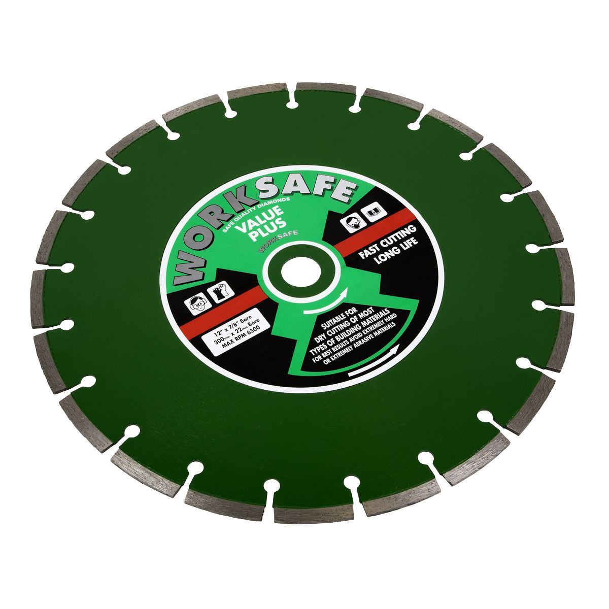 Worksafe by Sealey Value Plus Diamond Blade Ø300 x 22mm