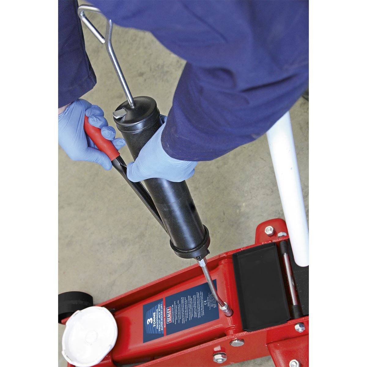 Sealey 3 Way Fill Side Lever Grease Gun Handle Lubricating Greasing 