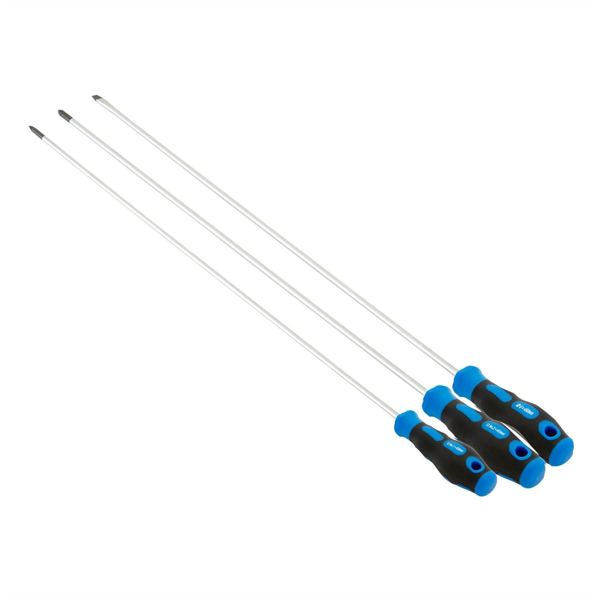 Draper Extra Long Reach Soft Grip Screwdriver Set 450mm (3 Piece) 32603  White Rose Tools
