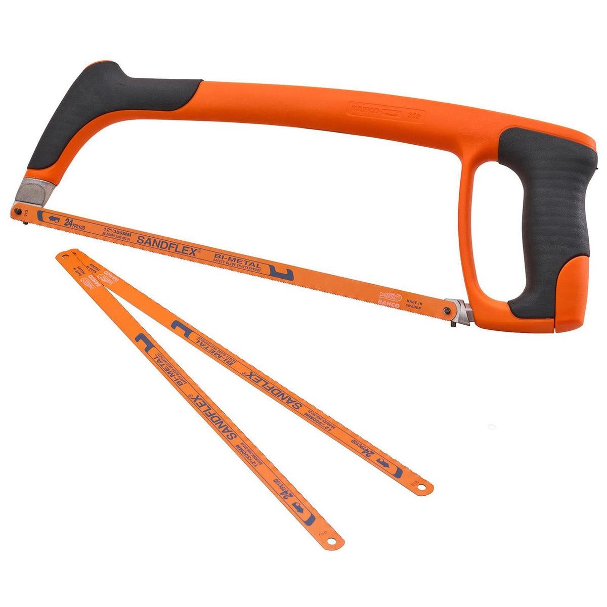 Bahco 300mm (12in) Hacksaw with 2 FREE Blades  White Rose Tools