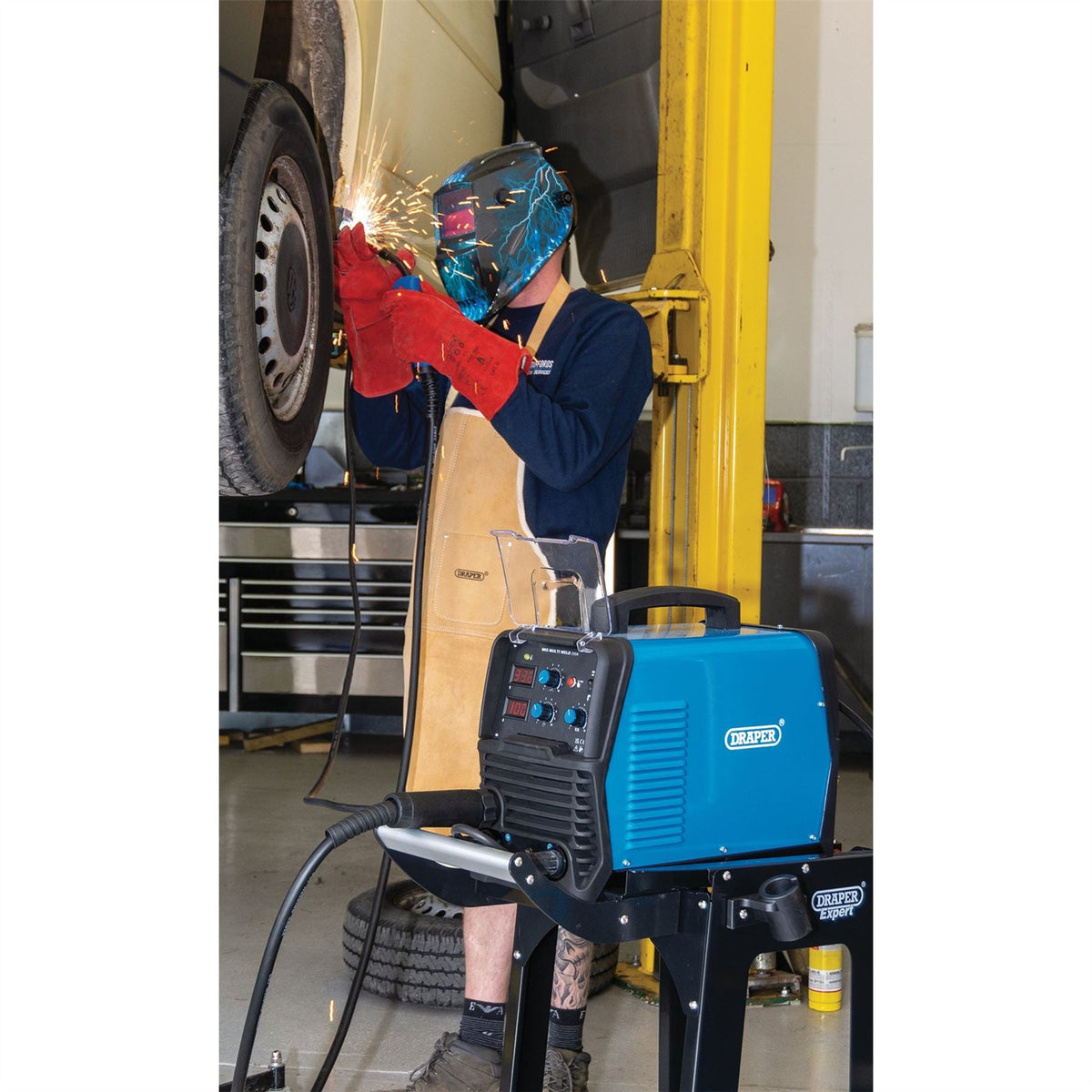 Draper Gas/Gasless MIG Inverter Multi-Welder 200A 70046  White Rose Tools
