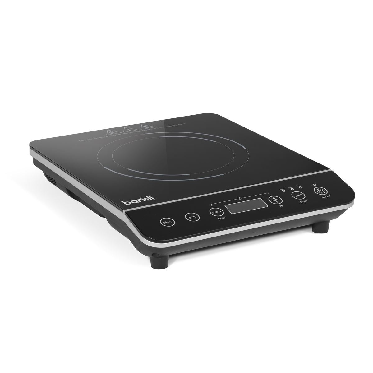 Baridi Induction Hob: Single Zone with 13A Plug, 10 Power Settings 200W-2000W, Touch Controls, 3-Hour Timer Function, Child Lock, Black