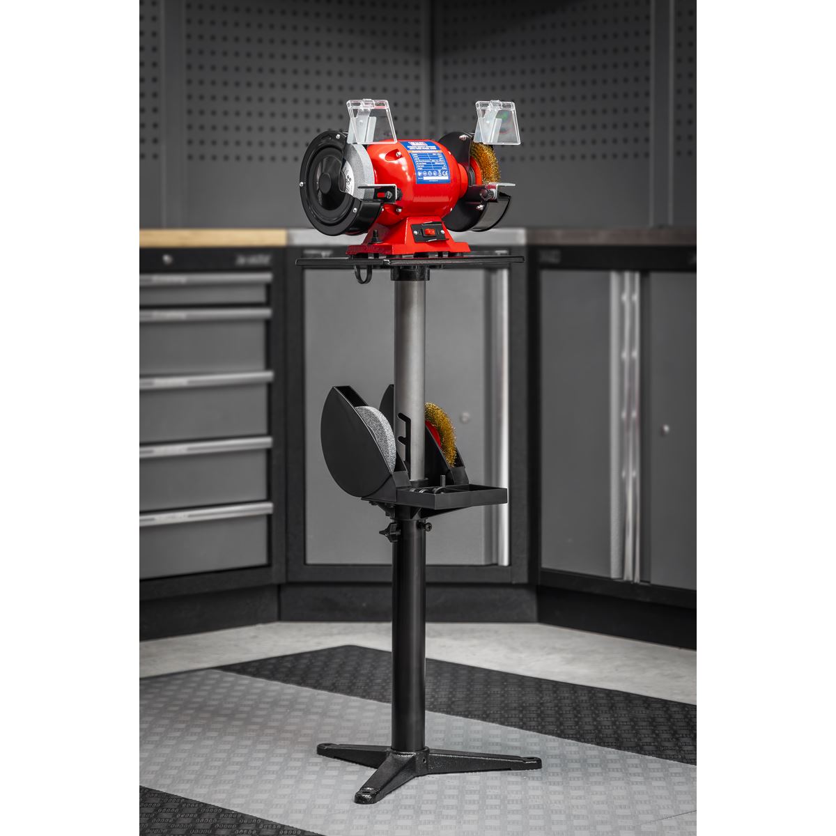 Sealey Bench Grinder Floor Stand Adjustable  White Rose Tools