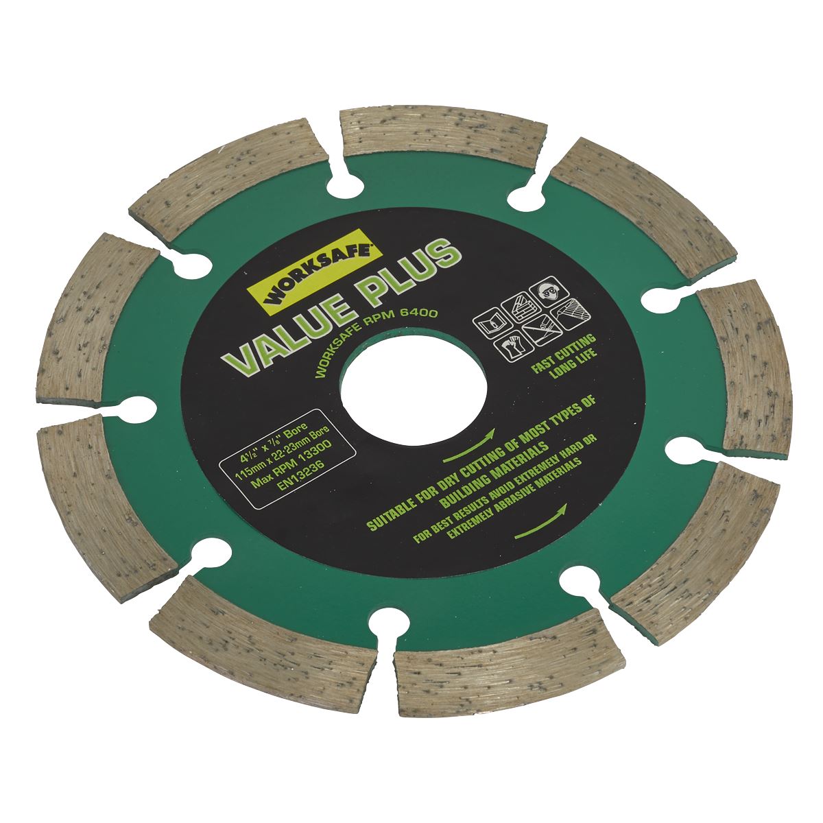 Worksafe by Sealey Value Plus Diamond Cutting Blade 115mm x 22mm 