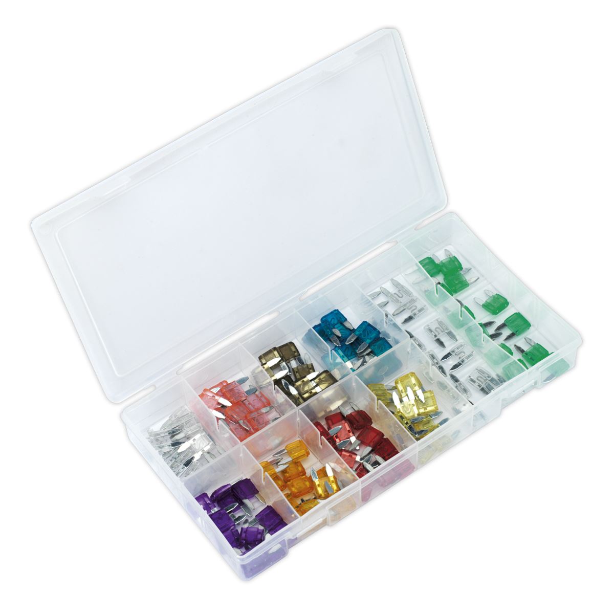 Sealey 100 Piece Mini Automotive Fuse Assortment Car Motorbike Caravan 2-30 Amp 