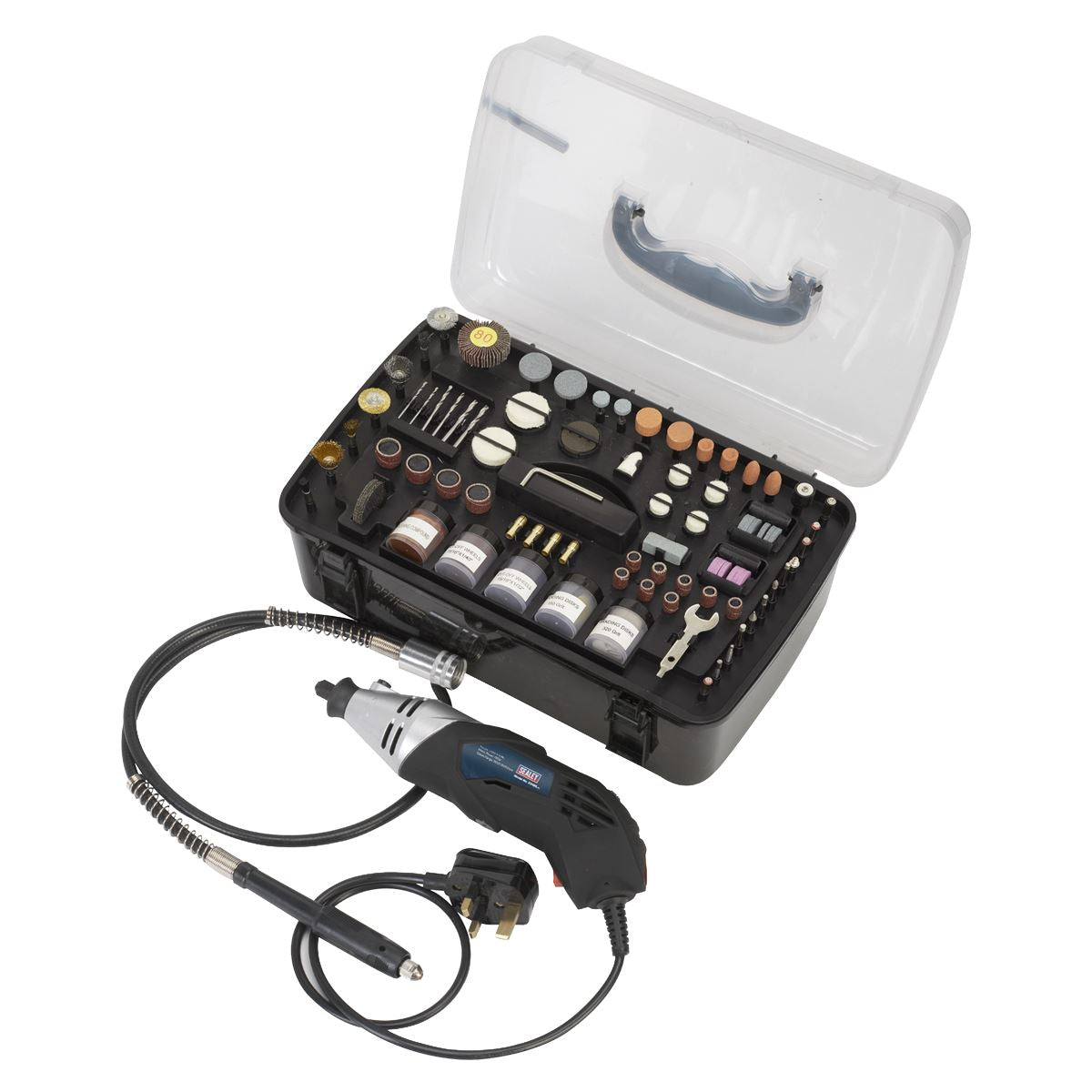 Sealey Multipurpose Rotary Tool & Engraver Kit 219pc 230V 