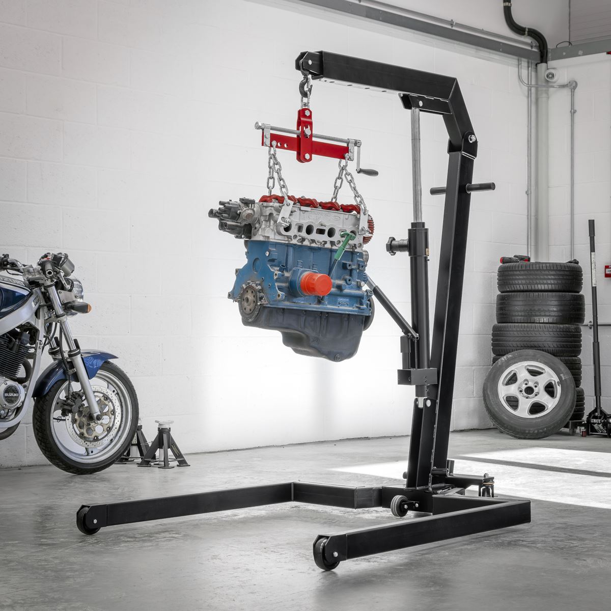 Sealey Viking Industrial Engine Crane 1 Tonne  White Rose Tools