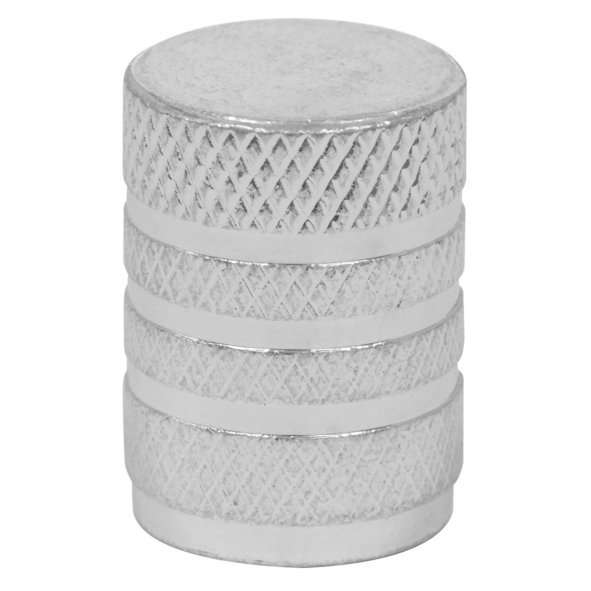 Sealey Aluminium Valve Cap 4pc - Silver Anodised