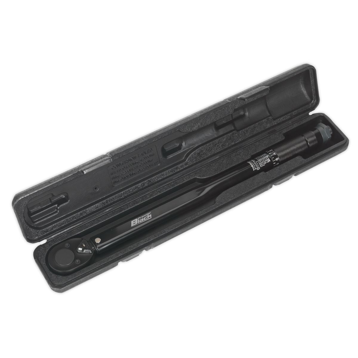 Sealey Premier Black 1/2" Drive Calibrated Micrometer Torque Wrench 27-204Nm