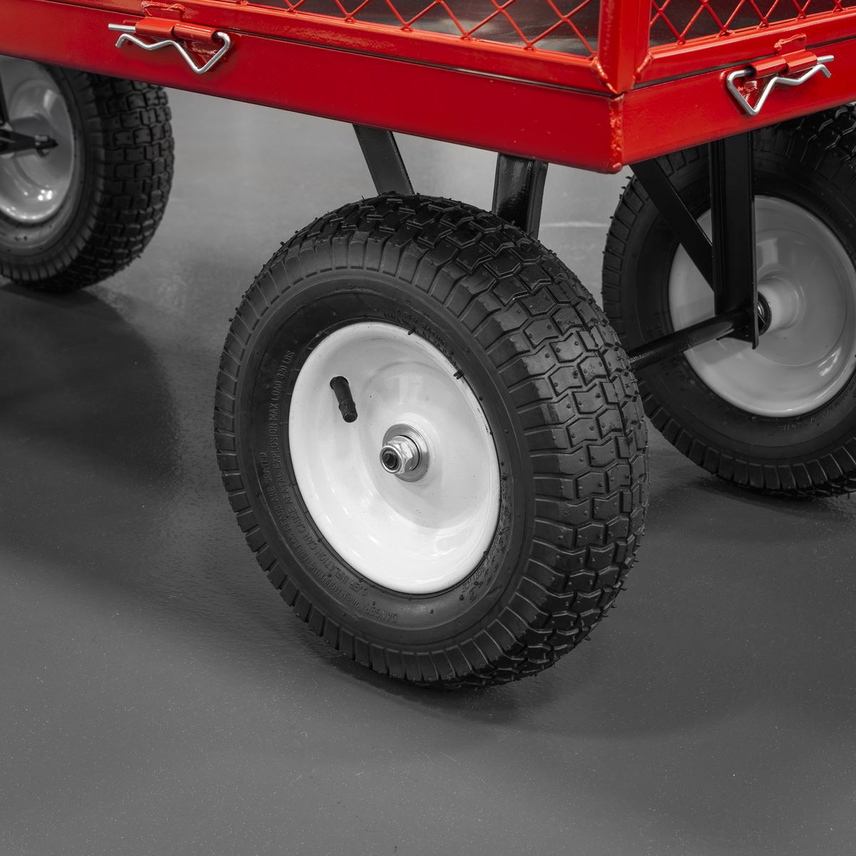 Sealey Platform Truck with Sides Pneumatic Tyres 450kg Capacity 