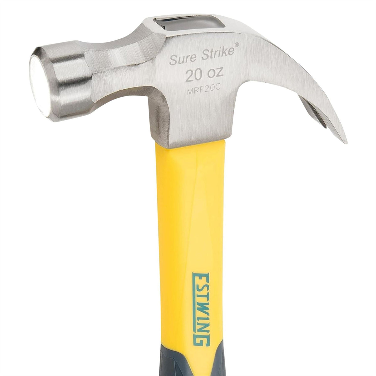 Estwing EMRF20C Sure Strike Curved Claw Hammer with Fibreglass Handle 20oz/567g 24082  White Rose Tools