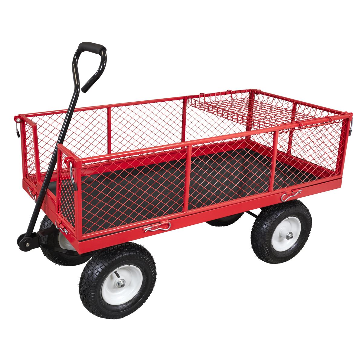 Sealey Platform Truck with Sides Pneumatic Tyres 450kg Capacity 