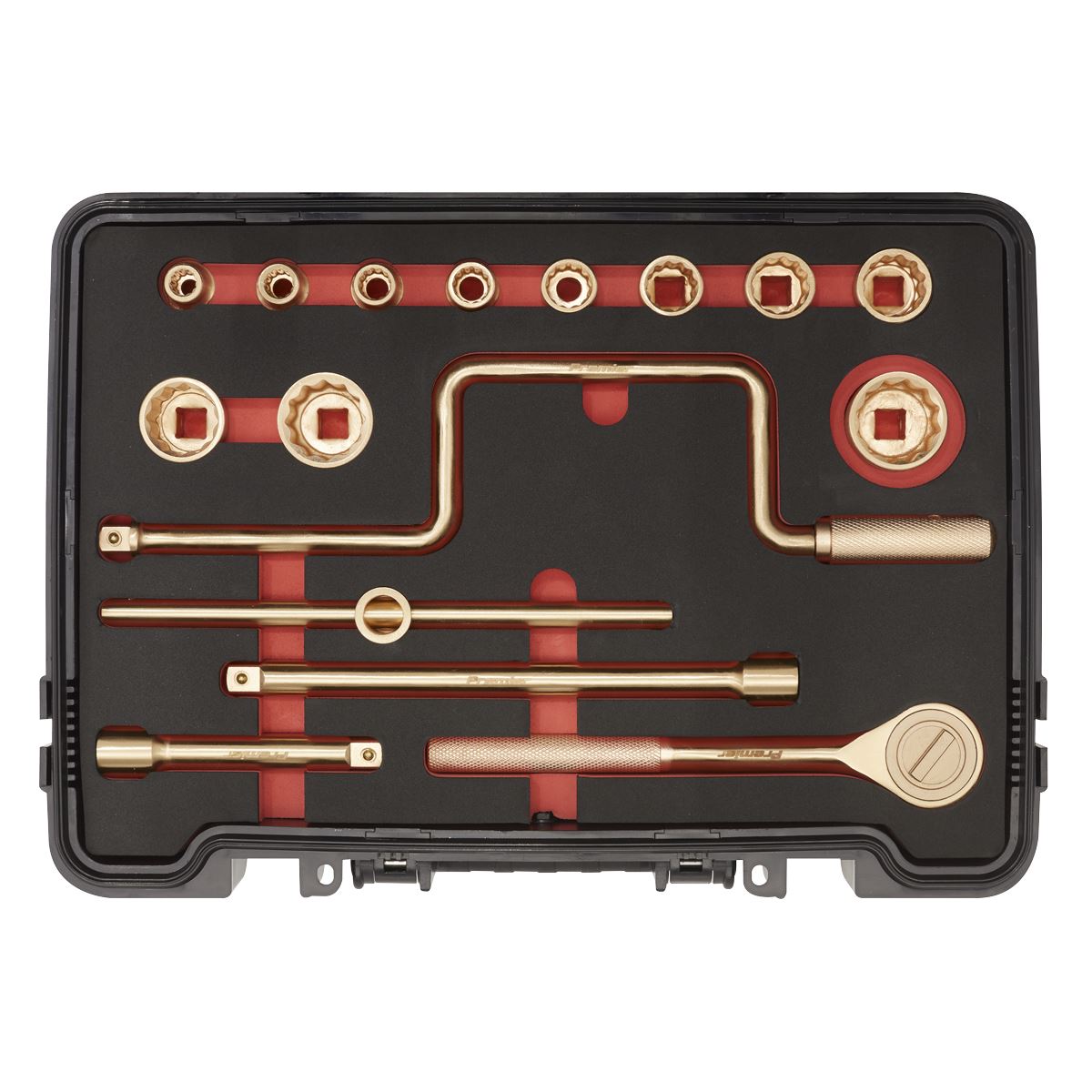 Sealey Premier Socket Set 17pc 1/2"Sq Drive - Non-Sparking 