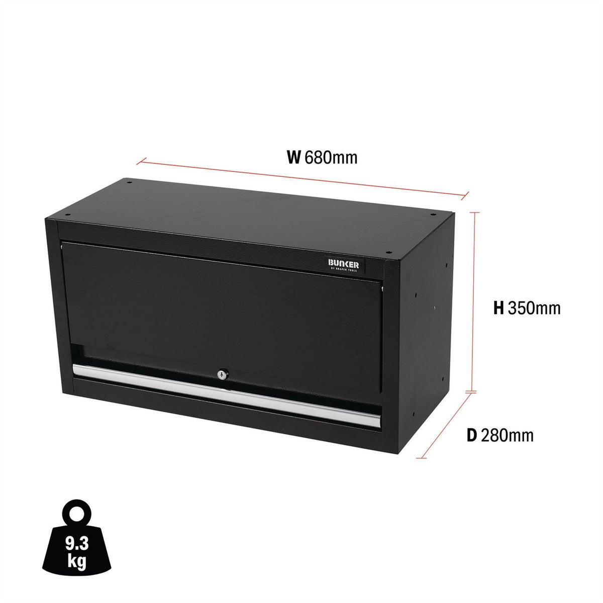 BUNKER Modular Wall Cabinet 680mm 33162  White Rose Tools