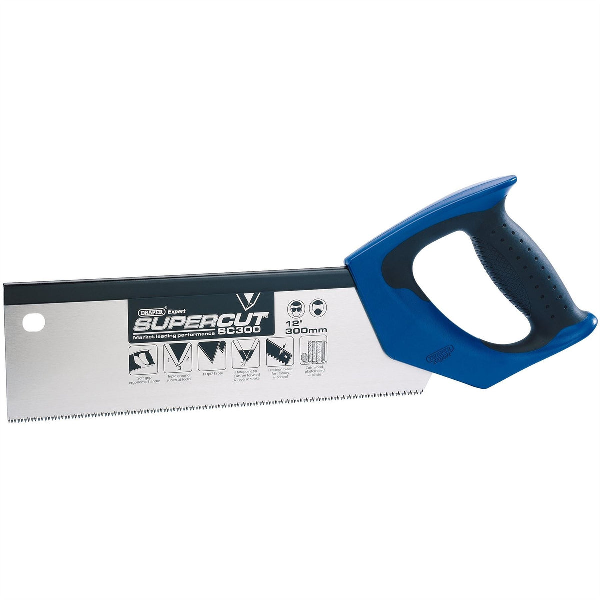 Draper Expert Supercut® Soft Grip Hardpoint Tenon Saw 300mm/12" 11tpi/12ppi 49280  White Rose Tools