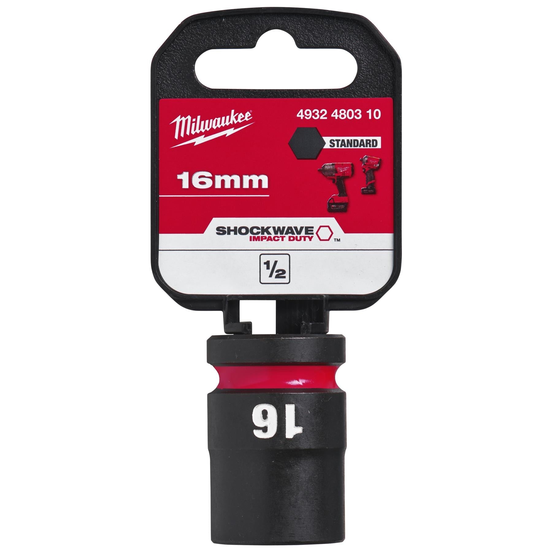 Milwaukee Impact Sockets Standard 1/2" Drive 8-32mm SHOCKWAVE Impact Duty 