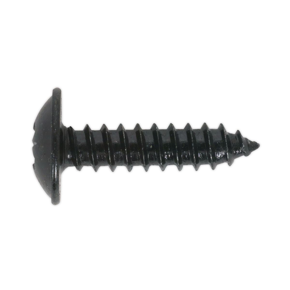 Sealey Self-Tapping Screw 4.8 x 13mm Flanged Head Black Pozi Pack of 100 