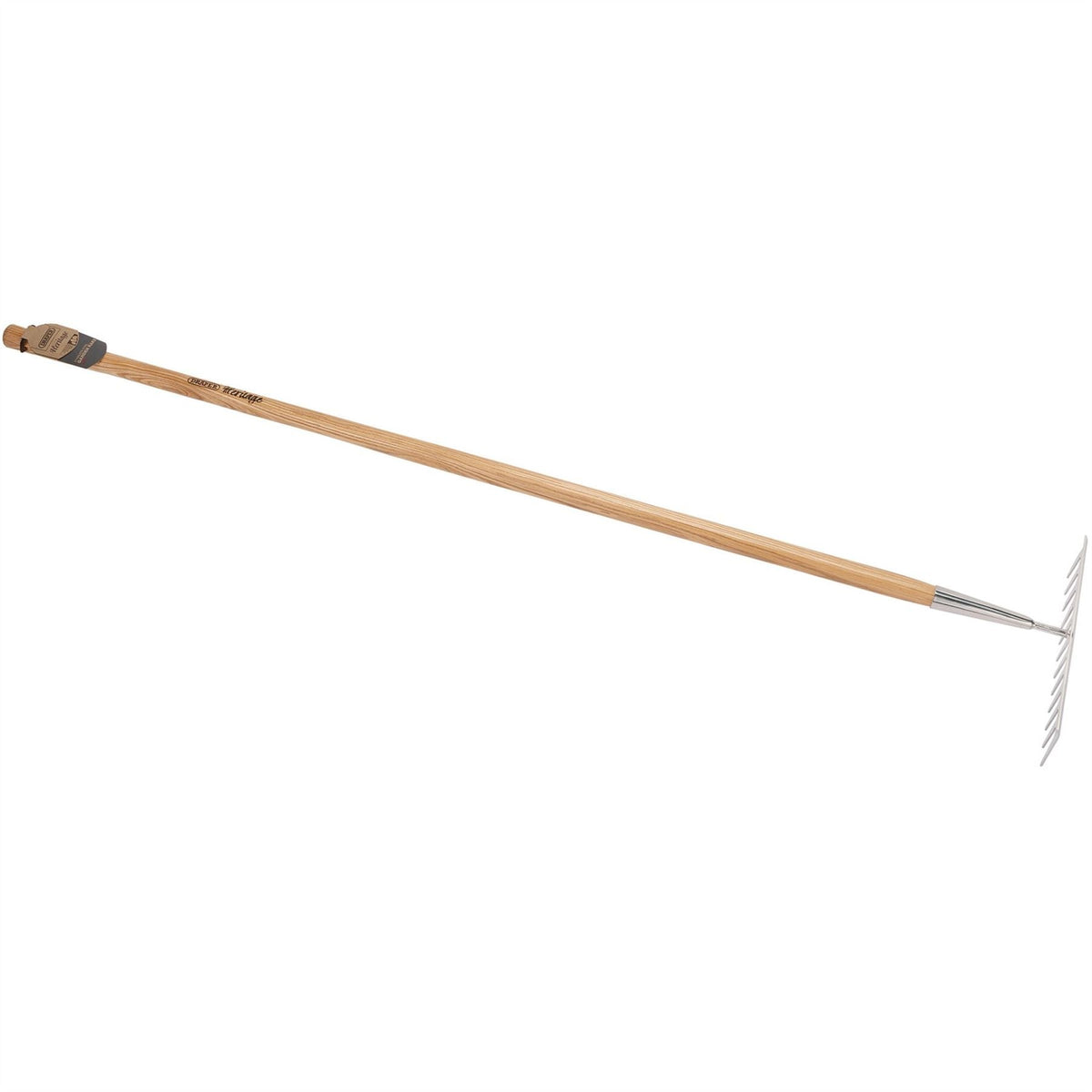 Draper Heritage Stainless Steel Garden Rake with Ash Handle 99015  White Rose Tools