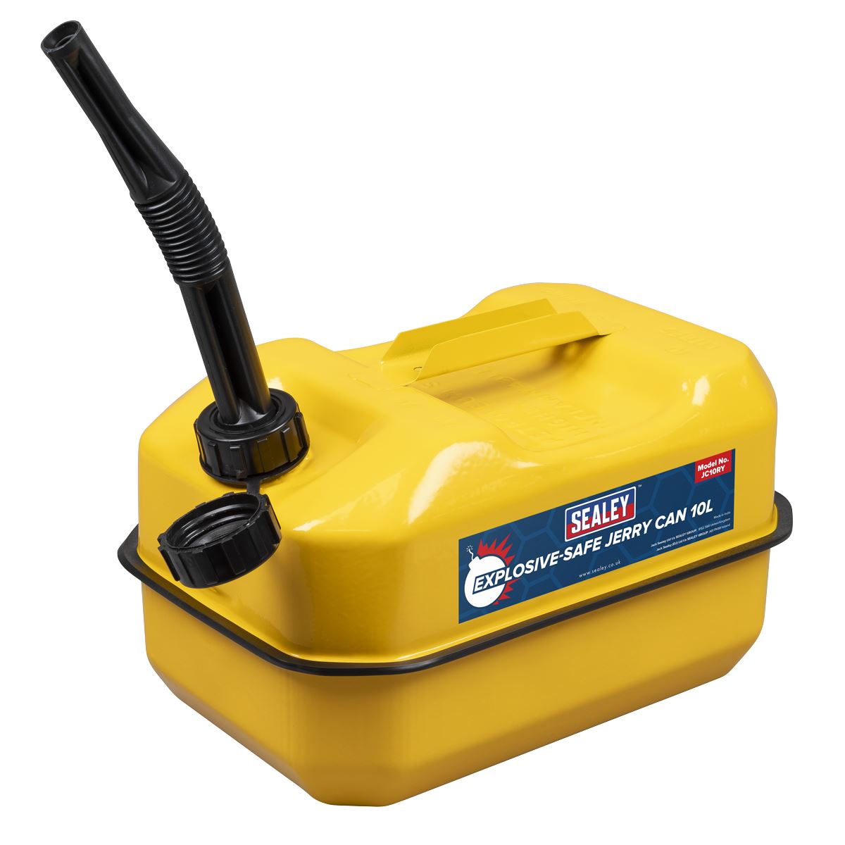 Sealey Explosive-Safe Jerry Can 10L - Yellow  White Rose Tools
