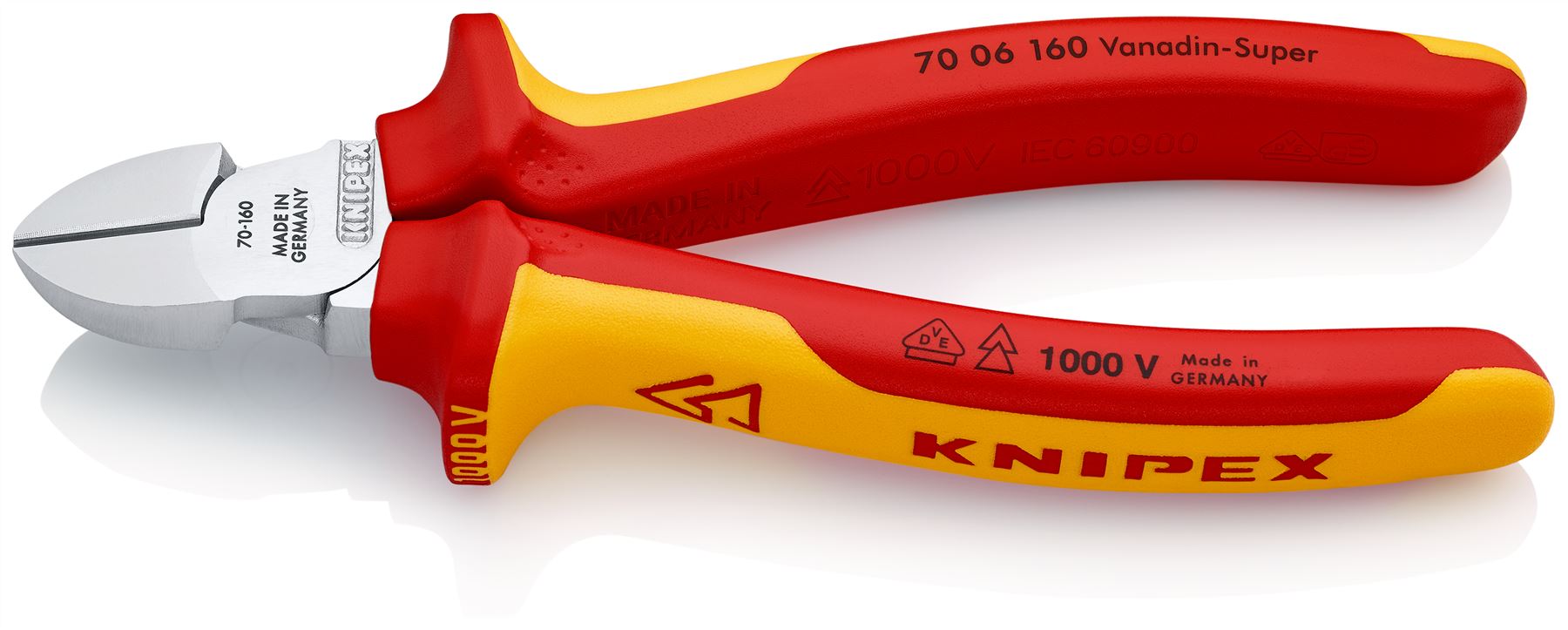 KNIPEX Diagonal Cutting Pliers Side Cutters 160mm VDE Insulated Multi Component Grips 70 06 160 SB