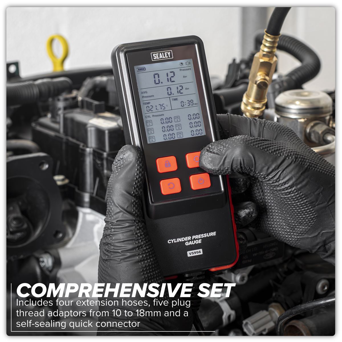 Sealey Digital Compression Test Kit 10pc