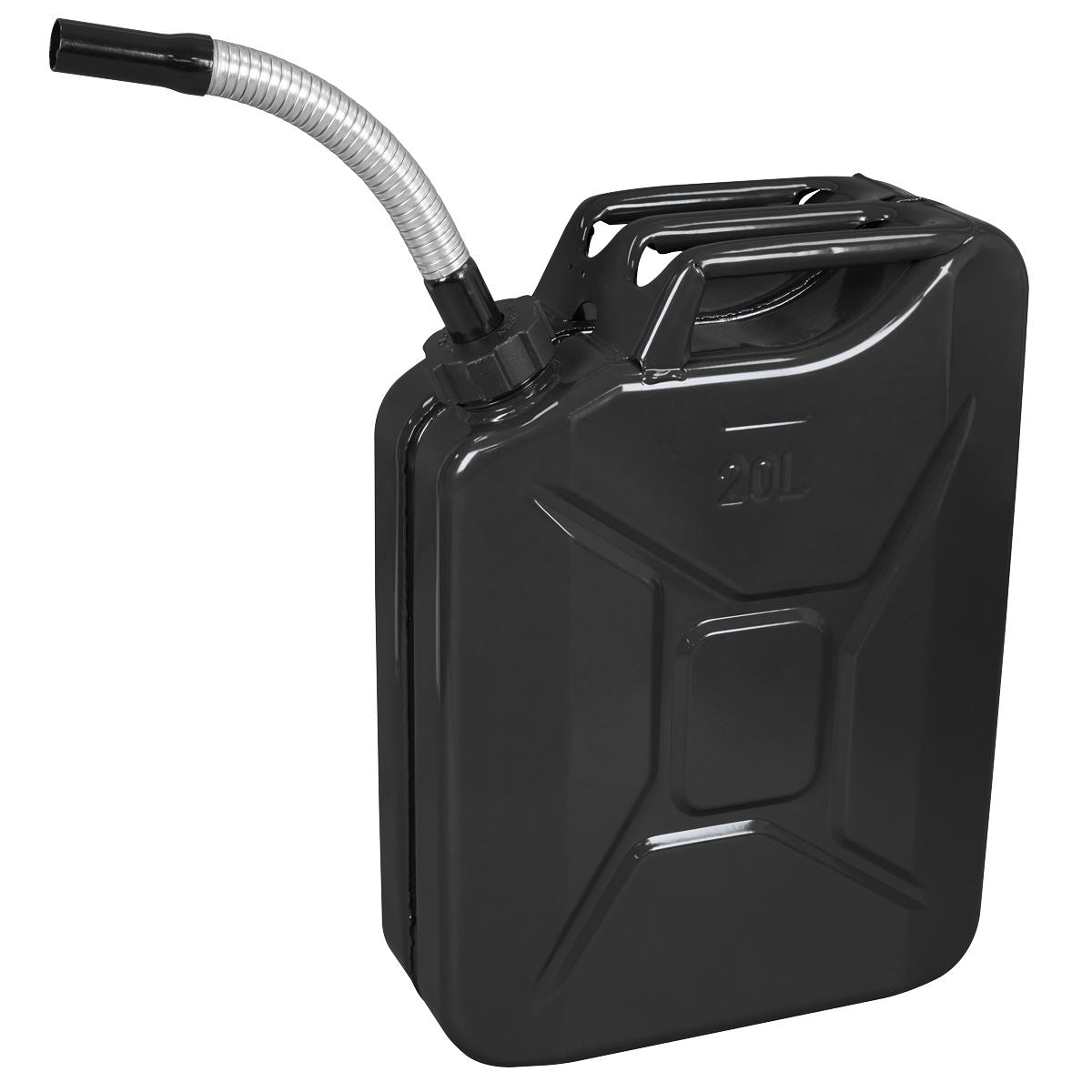 Sealey Screw Cap Metal Jerry Can 20L - Black