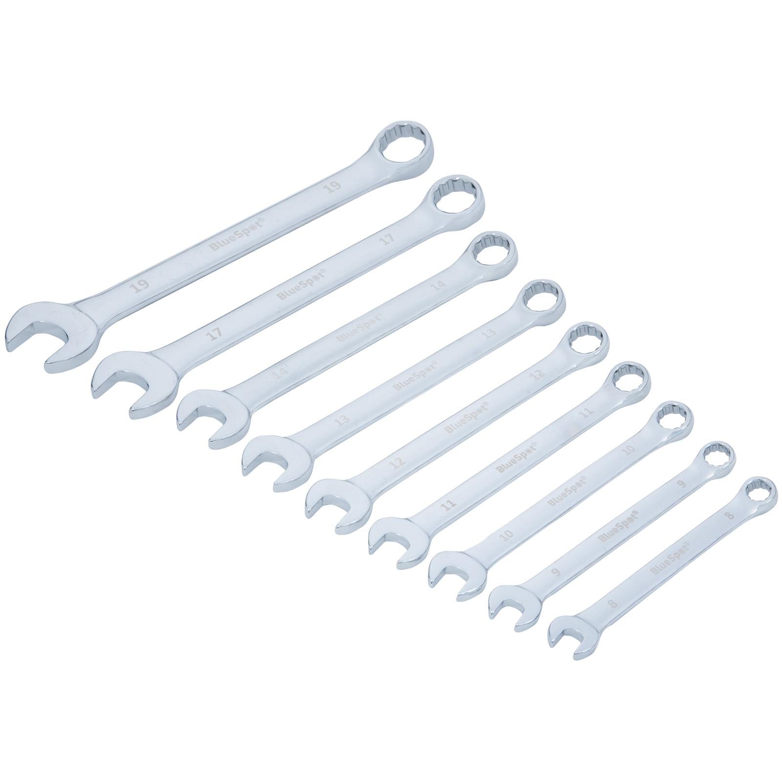 BlueSpot Combination Spanner Set Metric 8-19mm 9 Piece