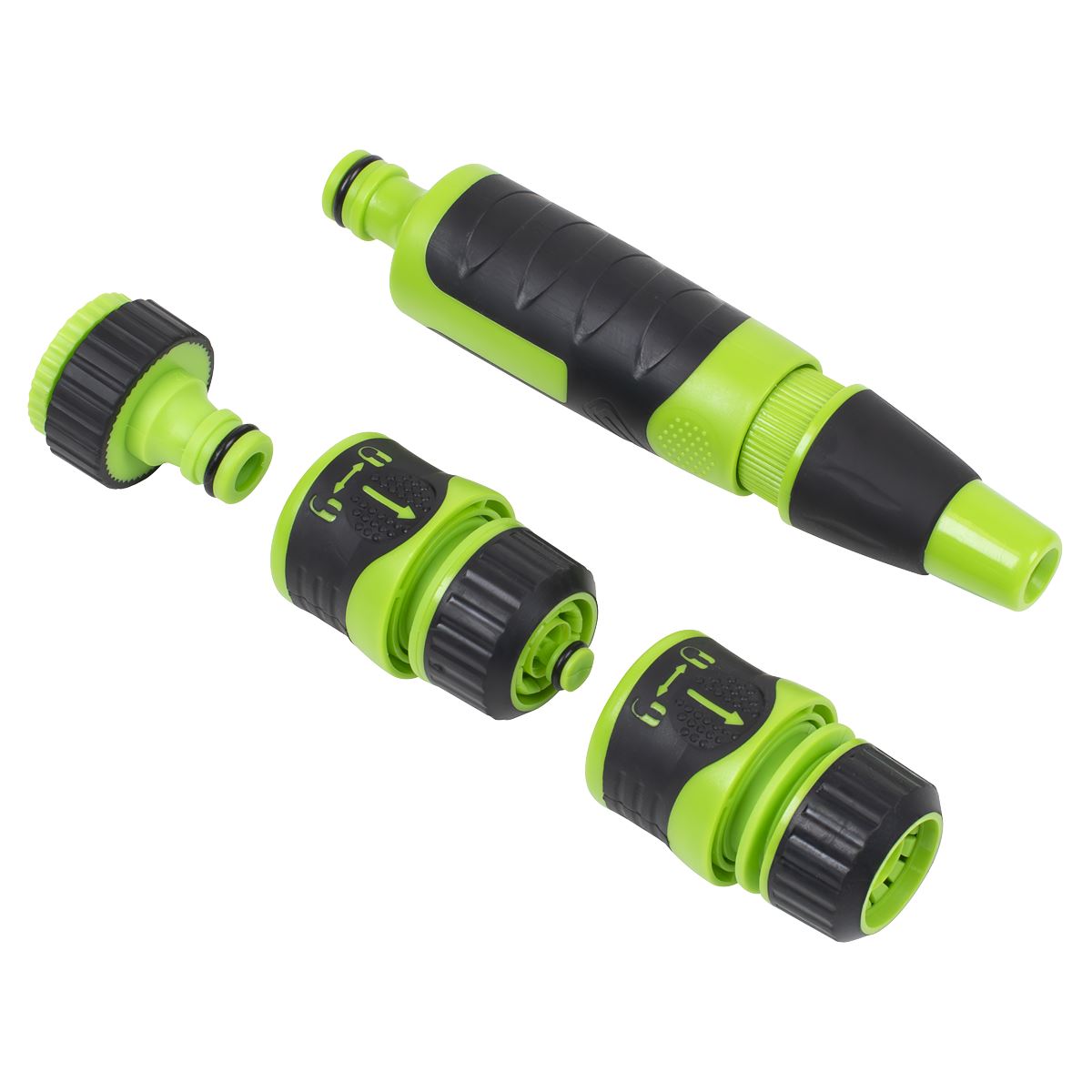 Sealey Deluxe Hose Nozzle & Connector Set 4pc  White Rose Tools
