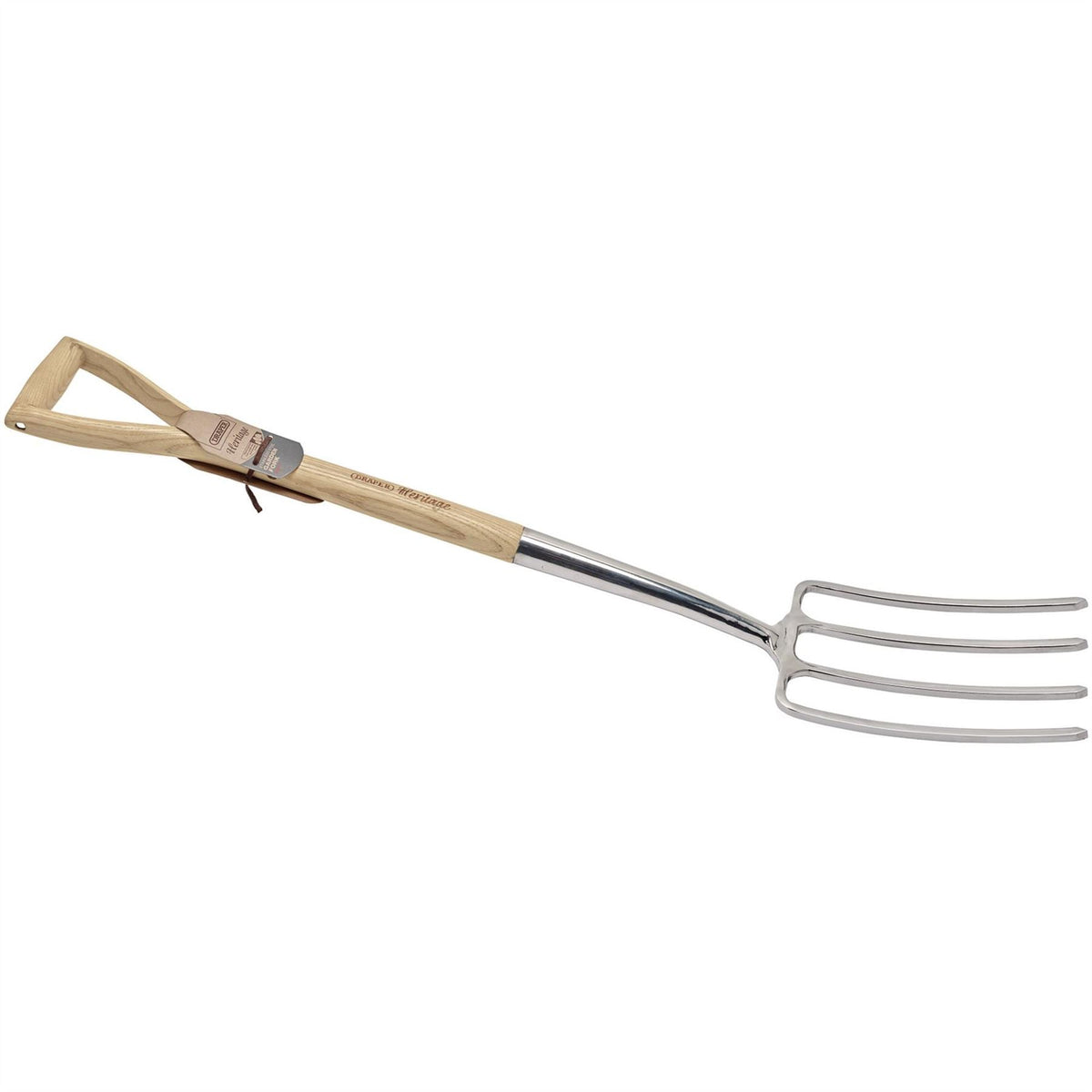 Draper Heritage Stainless Steel Digging Fork with Ash Handle 99013  White Rose Tools