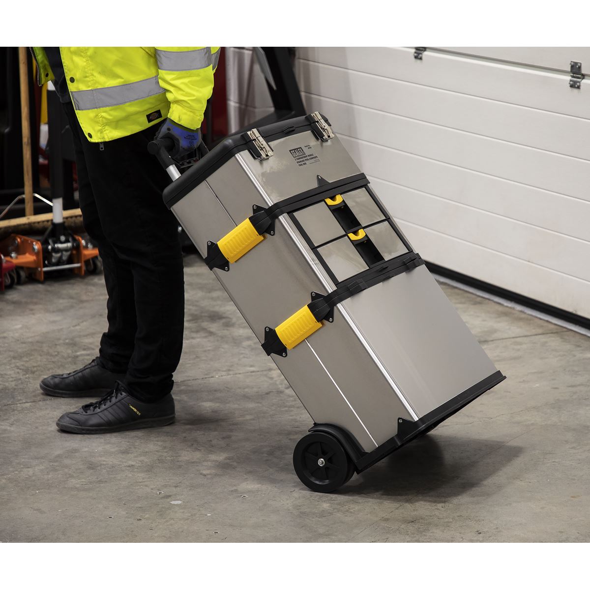 Sealey Mobile Stainless Steel/Composite Toolbox - 3 Compartment 