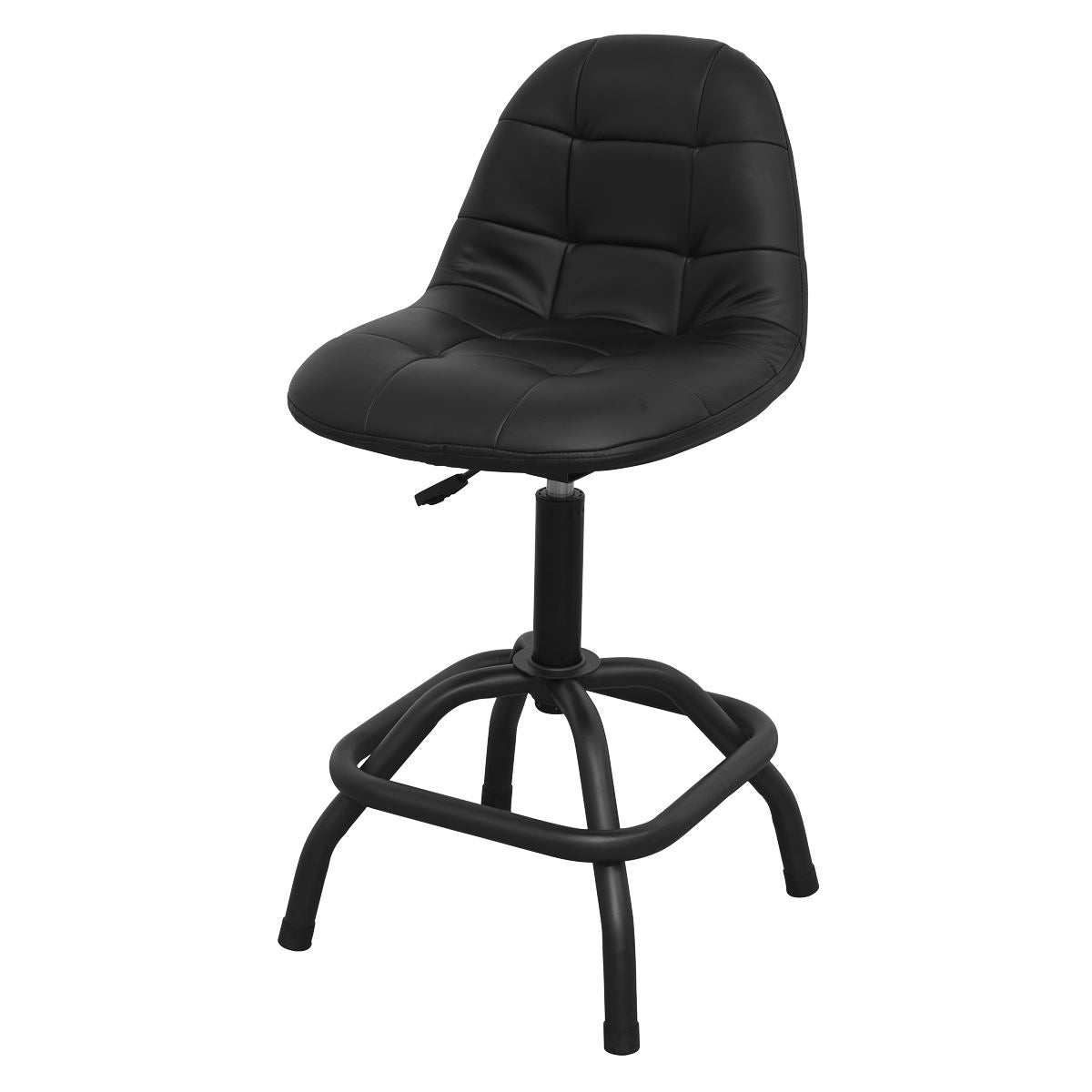 Sealey Premier Industrial Premier Industrial Pneumatic Workshop Stool with Adjustable Height Swivel Seat & Back Rest