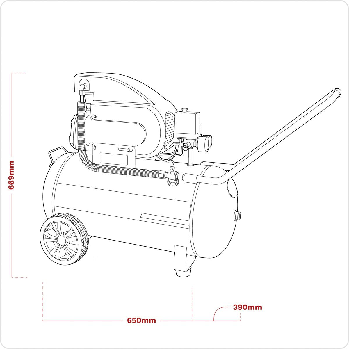 Sealey 50L Direct Drive Air Compressor 2hp 