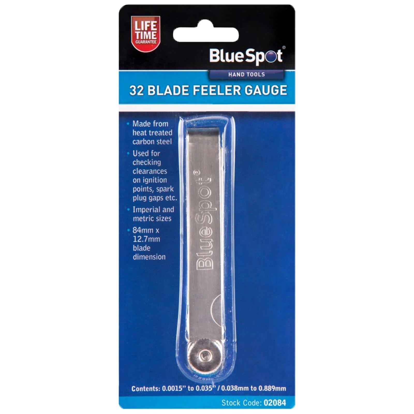 BlueSpot Feeler Gauge 32 Blade Metric and Imperial Sizes 