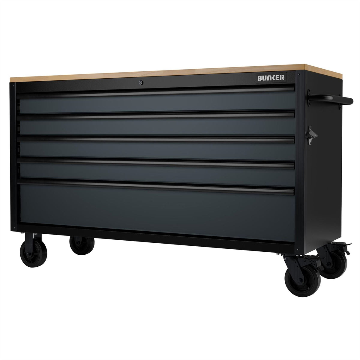 BUNKER 5 Drawer Workbench Roller Tool Cabinet 61" Grey 27353  White Rose Tools