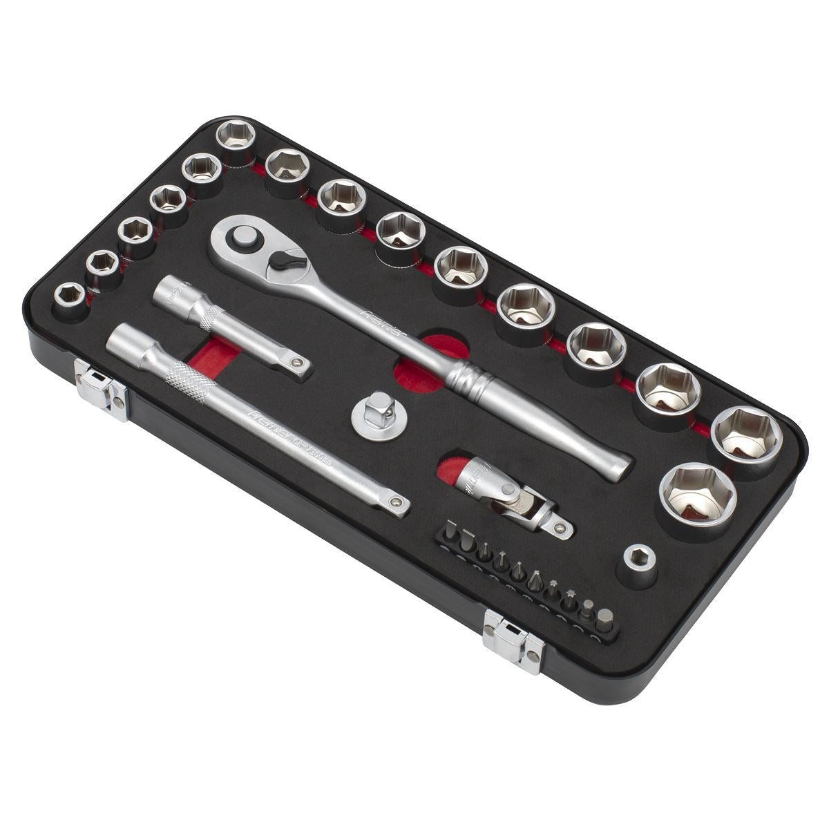 Sealey Socket Set 3/8" Drive Premier Platinum Series Vehicle Ratchet Wrench 31pc